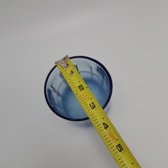 Anchor Hocking Blue Tartan Drinking Water Rocks Glass - Picture 9 of 10